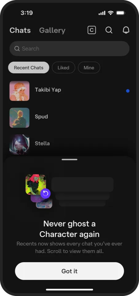 Infinite Chat History